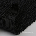 Polyéster negro suave de poliéster negro textil triturado de terciopelo spandex patio de tela plisado